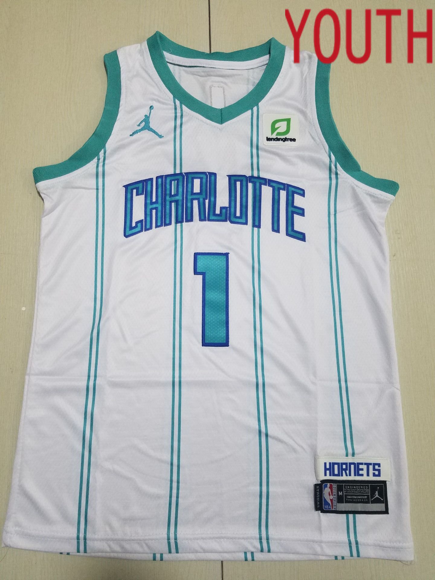 Youth Charlotte Hornets #1 LaMelo Ball Jordan Brand White 2022 NBA Jersey